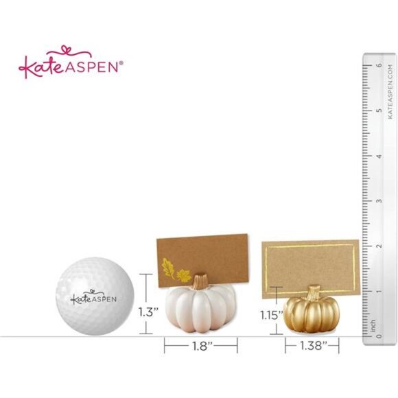 White Pumpkin Place Card Holders - Set of 6 Mini Pumpkin Card - Picture 6 of 7